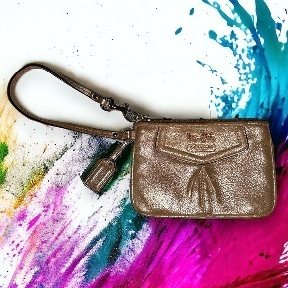 Coach Handbags - Coach Madison Pleated Gold Wristlet - “Marie”